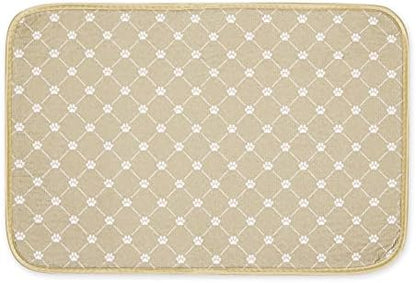 Bone Dry Machine Washable, Ultra Absorbent Pet Mat, 12x18, Taupe Trellis Print