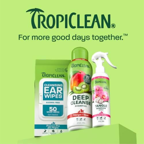 TropiClean Mango & Kiwi Dog Shampoo, 3X Longer Lasting Scent, 20oz