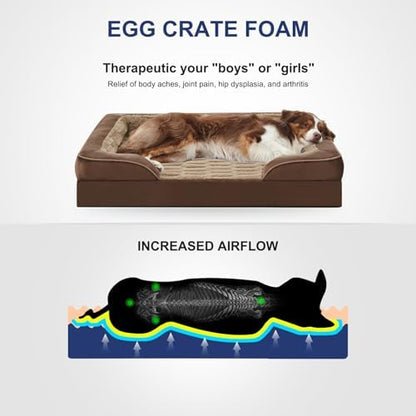 FURTIME Orthopedic Medium Dog Bed, Supportive Waterproof Pet Bed