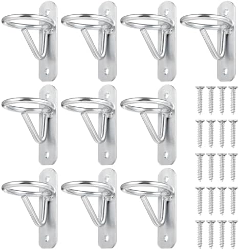 10 PCS Bucket Hook Hangers, Horse Stall Metal Horse Water Bucket Hooks, Heavy Duty Horse Accessories, Wall Mount Bucket Holders for Horse Stall Stable Farmhouse Supplies, Silver