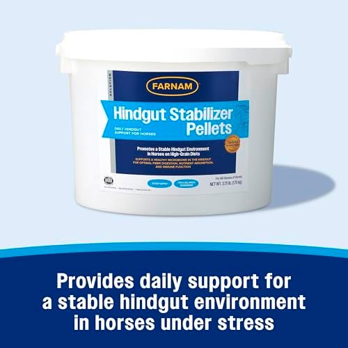 Farnam Hindgut Stabilizer Pellets, Daily Hindgut Support for Horses, 3.7 lb