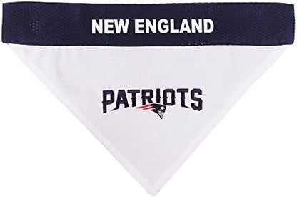 Pets First NFL New England Patriots Reversible Bandana Size XX-Large for Dogs & Cats. 2 Sided Sports Bandana, Premium Embroidery Team Logo, Many NFL Teams Available