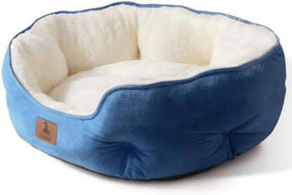 Asvin Medium Dog Bed for Medium Dogs, Cat Beds for Indoor Cats, Pet Bed for Puppy and Kitty, Extra Soft & Machine Washable with Anti-Slip & Water-Resistant Oxford Bottom, Light Blue, 25 inches