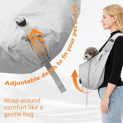 Dog Backpack Carrier & Body Sling for Small Dogs & Cats – Hands-Free Dog Pouch Carrier with Adjustable Strap for Travel & Hiking
