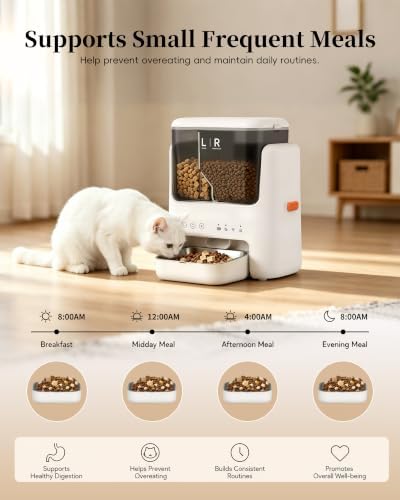Automatic Cat Feeder, Dual Hopper for Meals & Treats, App Control