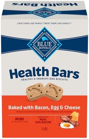 Blue Buffalo Health Bars Bacon Egg & Cheese Mini Dog Biscuits, 2 lb