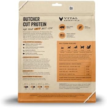 Vital Essentials Freeze Dried Cat Food, Pork Mini Patties, 15 oz Bag