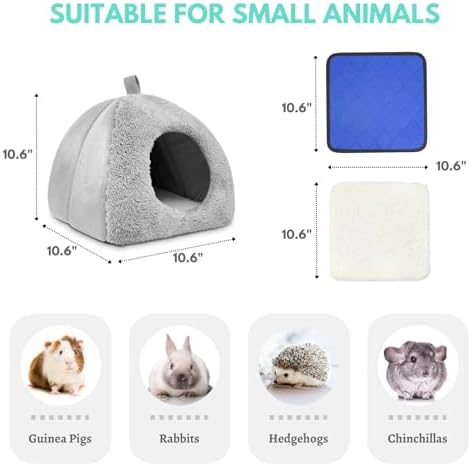 Guinea Pig Hideout Bed with 2 Absorbent Leak-Proof Bottom Pee Pad