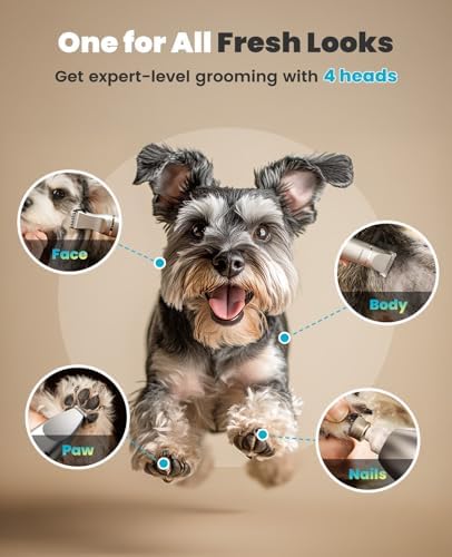 oneisall 4 in 1 Dog Grooming Kit with LCD Display