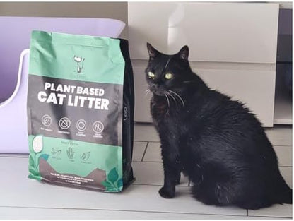 EcoLeo Plant Based Pea Husk Cat Litter – 100% Natural, Dust-Free, Unscented, Clumping, Odor Control, Low Tracking, Micro Pellets Litter for Multi-Cat Homes