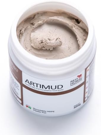 Artimud - Horse Hoof Putty Thrush Treatment 10 oz (300g) | Eucalyptus Horse Hoof Clay | Equine Frog & Sole Protection | Red Horse Products | Natural Hoof Mud | Non-caustic | All Equines
