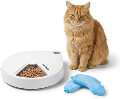 Cat Mate 5-Meal Automatic Pet Feeder, 330g per Bowl, Wet & Dry Food, White