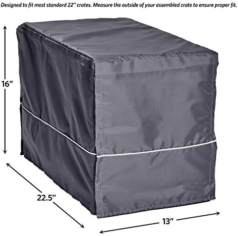 New World Midwest Homes for Pets XS Dog Crate Cover, Polyester Privacy Kennel Cover Fits Most 22-inch Crates, Light Gray, Machine Washable, Reduces Barking & Chewing