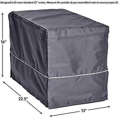 New World Midwest Homes for Pets XS Dog Crate Cover, Polyester Privacy Kennel Cover Fits Most 22-inch Crates, Light Gray, Machine Washable, Reduces Barking & Chewing