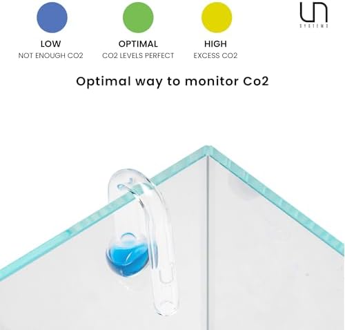 Ultum Nature Systems CO2 Drop Checker - Glass CO2 Drop Checker for Aquarium, CO2 Aquarium Kit with Solution, CO2 Monitor Complete Set for Planted Aquariums - Drop Checker Hang on Edge Mount (HD)