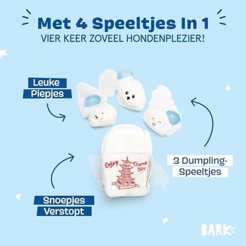 BarkBox Andi's Dumplings 4-in-1 Interactive Plush Dog Toy