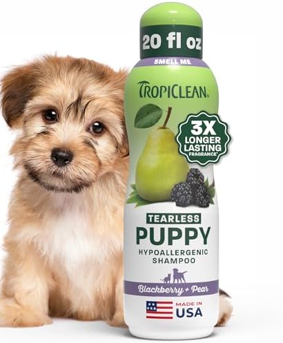 TropiClean Tearless Puppy Shampoo, 3X Long-Lasting Scent, 20oz