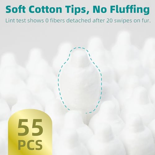 MEDUWEDU 2-Pack Dog Ear Cleaning Cotton Swabs, More Reliable, Safer to Care for Pet Ears, Prevent Accidental Injuries, Suitable for Medium and Large Dogs, Dog Ear Cleaning Kit, L Size, 110 PCS
