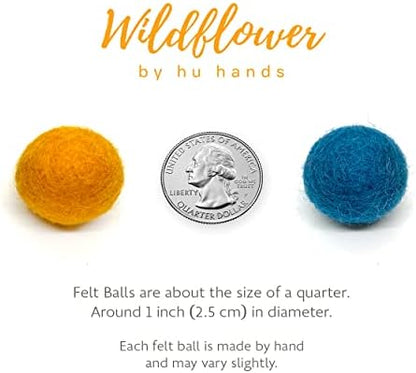 Cotton Candy - 100% Handmade Wool Felt Pom Poms - (50) Pure New Zealand Wool Felt Balls - DIY Pompoms for Craft, Garland, Decor - Assorted Pastel Colors - 0.8-1.0" Size - Drawstring Muslin Bag