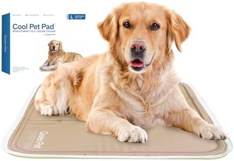 The Green Pet Shop Cool Pet Pad - Large, Iced Latte - Self-Cooling, Pressure Activated Mat for Dogs & Cats from 46-80 lbs - Non-Toxic Gel, No Water Needed