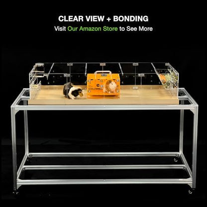 GuineaLoft™ Model-A2 Acrylic Guinea Pig Cage w/Translucent Gauze Lid