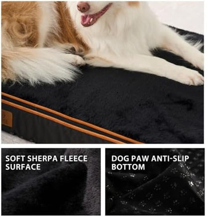 LIORCE Memory Foam XL Dog Bed - 4” Thick Orthopedic Beds for Extra Large Dogs - Waterproof Dog Bed with Removable Washable Cover & Wrap-Around Zipper - Ultimate Comfort and Easy Maintenance