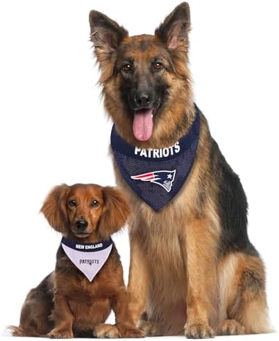 Pets First NFL New England Patriots Reversible Bandana Size XX-Large for Dogs & Cats. 2 Sided Sports Bandana, Premium Embroidery Team Logo, Many NFL Teams Available