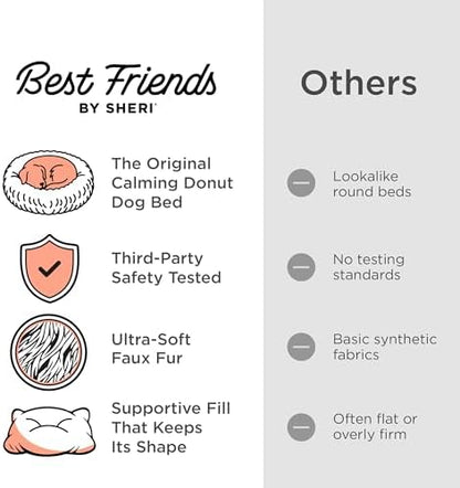 Best Friends by Sheri Original Calming Donut Dog Bed, Taupe, Medium, 30"