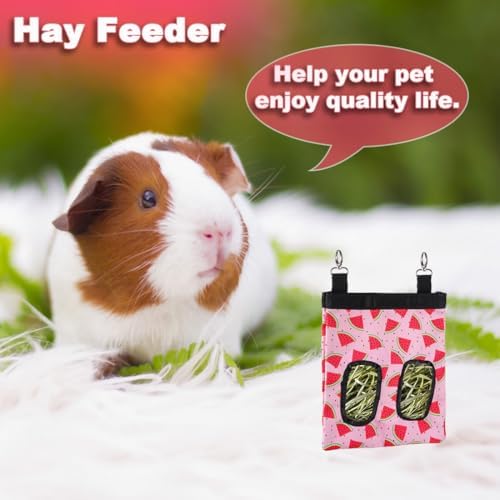 DZWLKJ Rabbit Hay Feeder, 600D Polyester, Watermelon, Hay Feeder Bag, Guinea Pig, Chinchilla, Hamsters, Small Pets, 1 Pack, Foldable, Lightweight