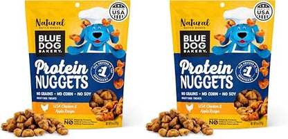 Blue Dog Bakery Protein Jerky Nuggets, Made w/Real Chicken & Apples, USA Chicken #1 Ingredient, Healthy Dog Treats, All Natural, 6 oz (Pack of 2)