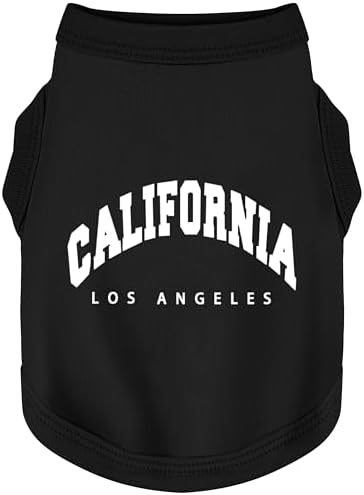 Discover Cozy Cotton Canine Wear: Soft, Lightweight, and Breathable Dog Shirt Vest with Eye-Catching Graphics(California), Keeping Your Furry Friend Warm and Comfy! Black XXL