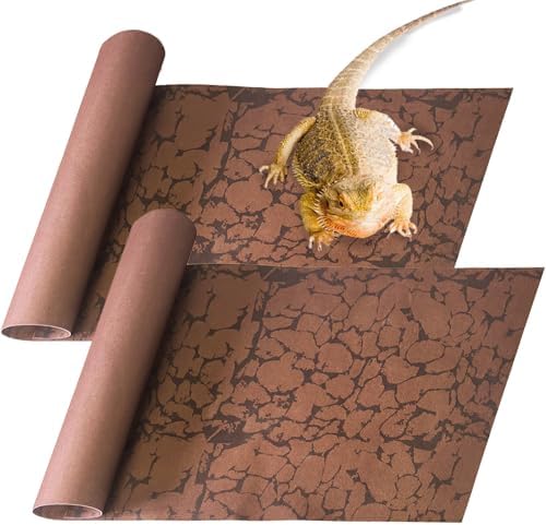 BNOSDM 2 PCS Reptile Carpet Mat Terrarium Liner Bedding Reptile Cage Mat Supplies for Tortoise Lizard Leopard Gecko Snake Chameleon 23.6’’ x 15.7’’