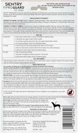 Sentry Fiproguard Flea & Tick Dogs 45-88 lbs, Fipronil, 3-Month