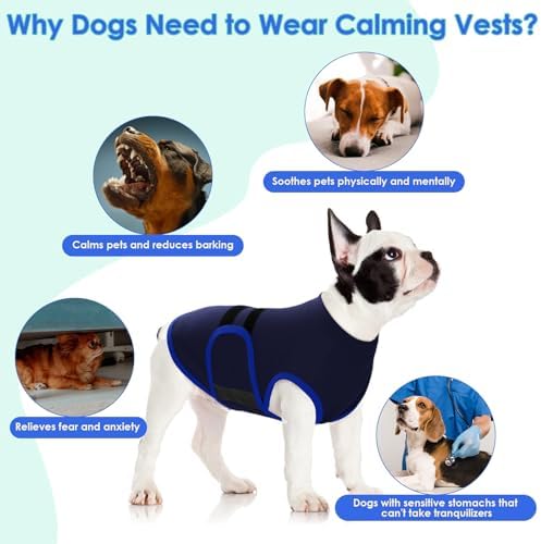 MIGOHI Dog Anxiety Relief Coat,L, NavyBlue