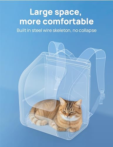 Pecute Cat Backpack Carrier,Large Space Cat Bubble Backpack,Ergonomic,Gray
