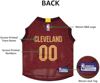NBA Cleveland Cavaliers Dog Jersey, Small - Tank Top Basketball Pet Jersey (Pack of 2)