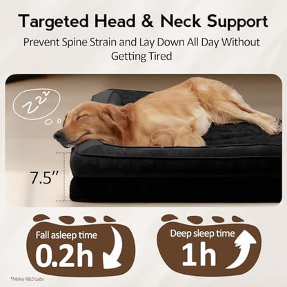 MEKIY Orthopedic Waterproof Dog Bed with Sides for Large Medium Dogs