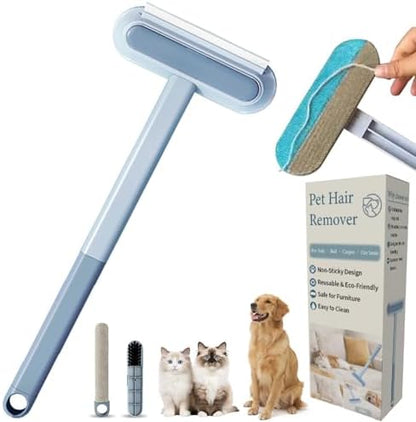 Cat Hair Remover 4-in-1 Multi-Functional Pet Hair Remover Brush,17.7Inch, Reusable Washable Lint Cleaner for Dog and Cat Hair, Gentle on Furniture, Sofas, Pet Beds, Bedding, Carpets, Clothing