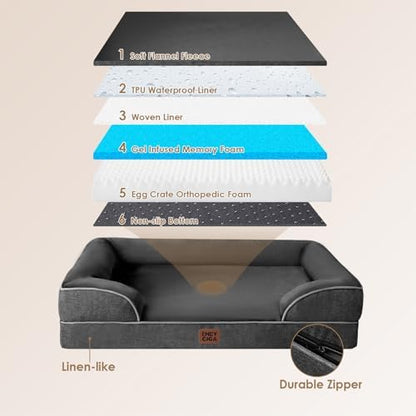 EHEYCIGA Orthopedic XXL Dog Bed, Waterproof Washable XL Big Pet Bed 48"