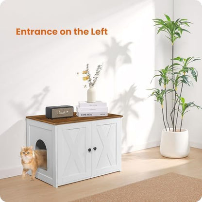 Dwanton Cat Litter Box Enclosure, Hidden Litter Box Furniture, 27.6 Inches