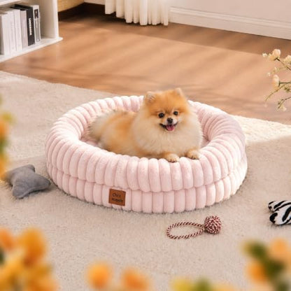 ChiXnuggle Orthopedic Dog Bed, Washable Cover, Faux Fur Bolster Pet Couch