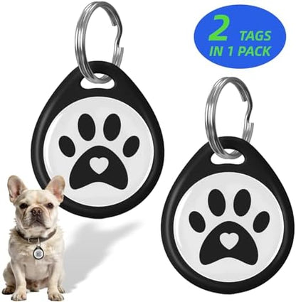 2 Pack QR Code Dog ID Tags for Collar, Smart Personalized Pet ID Tag with Online Profile, Scan to Contact Owner, No Battery No Subscription, Anti-Lost Dog Tag (1.2")