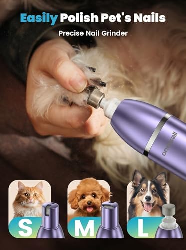 oneisall 4 in 1 Dog Grooming Kit with LCD Display Purple