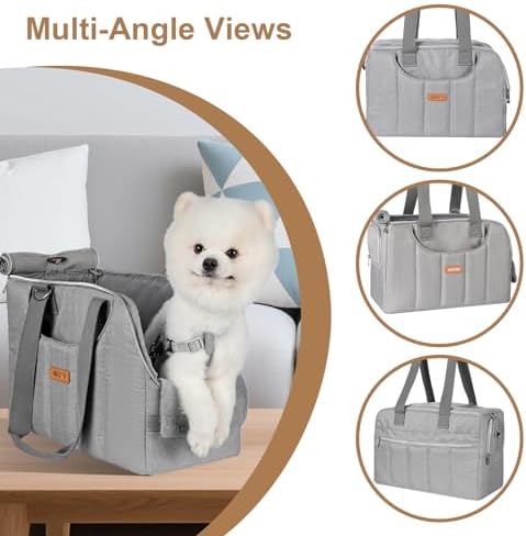 Dog Purse Carrier for Small Dogs Cats Rabbits Up to 12lbs, Lightweight Pet Sling Carriers with Crossbody Strap, Portable Puppy Soft Sided Tote Bag Carrier for Vet,Hiking,Travel Gray