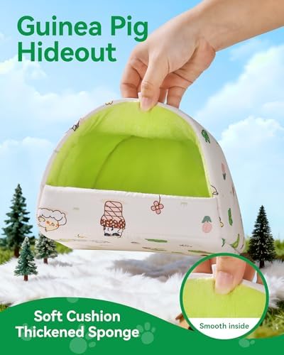 2 Pack Hamster Hideout Bed, Washable Small Animal House Bed Hamster House