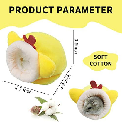 WishLotus Mini Soft and Warm Hamster House - Cute Non-Slip Sleeping Nest for Dwarf Hamsters, Mini Hedgehogs and Small Pets (Yellow)