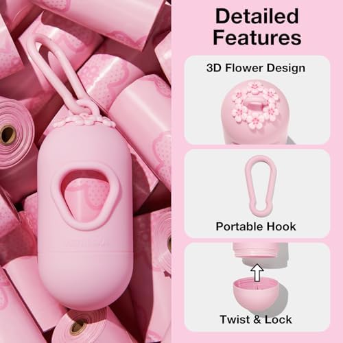 VETRESKA Dog Poop Bags with Handles 450 Count, Floral Scented Waste Bags