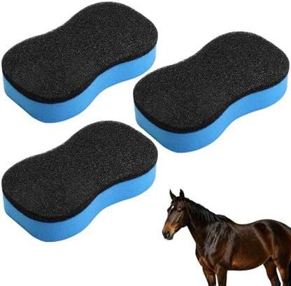 3 Pcs 2-in-1 Horse Groomer Sponge Scrubber, Deep Cleaning Scrubber