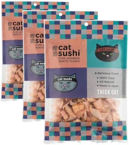 Cat Sushi Bonito Flakes, Thick Cut, 0.7 oz (Pack of 3)