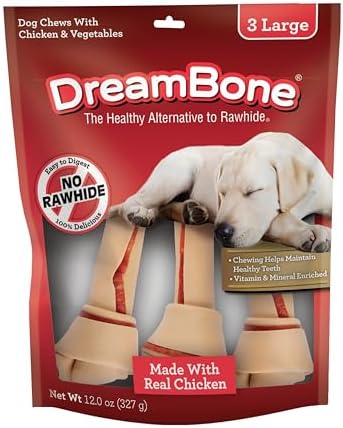 DreamBone Large Bone Rawhide-Free Dog Treats With Real Protein, 3 Count